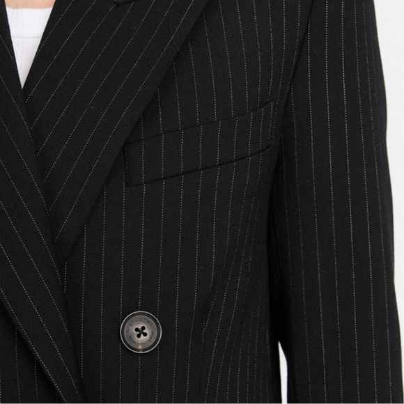 Nili Lotan Valerie Pinstripe Virgin Wool Oversized Boyfriend Blazer Size 4 NEW - Picture 8 of 15